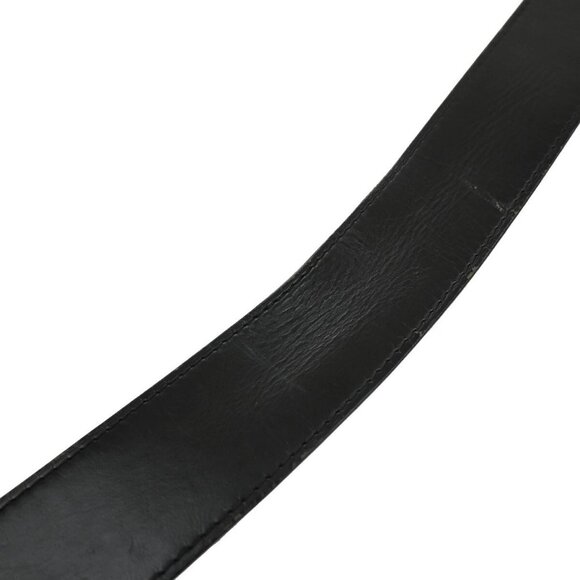 LOUIS VUITTON Logo Ceinture Jeans Belt Leather Black Silver M6812 Spain 67FB829 - Picture 9 of 16